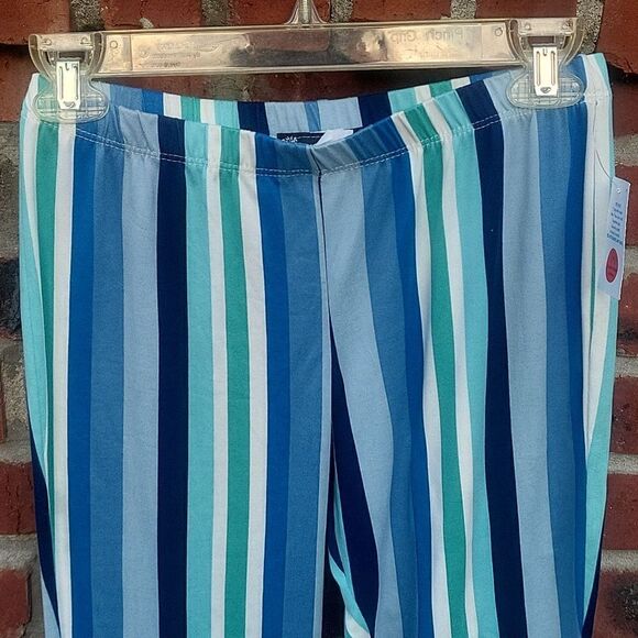 Blue and green stripped pants - Picture 2 of 4